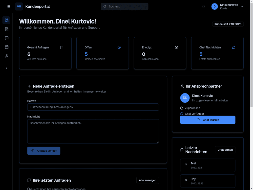 BSM-V2 Kundenportal Interface